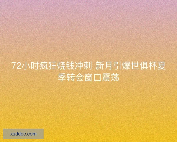 72小时疯狂烧钱冲刺 新月引爆世俱杯夏季转会窗口震荡
