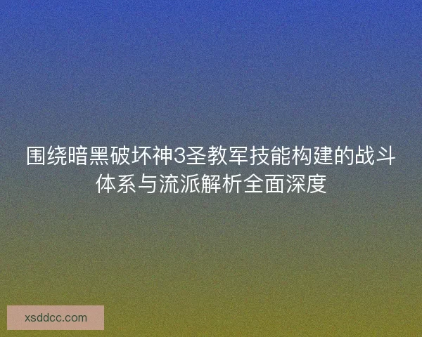 围绕暗黑破坏神3圣教军技能构建的战斗体系与流派解析全面深度